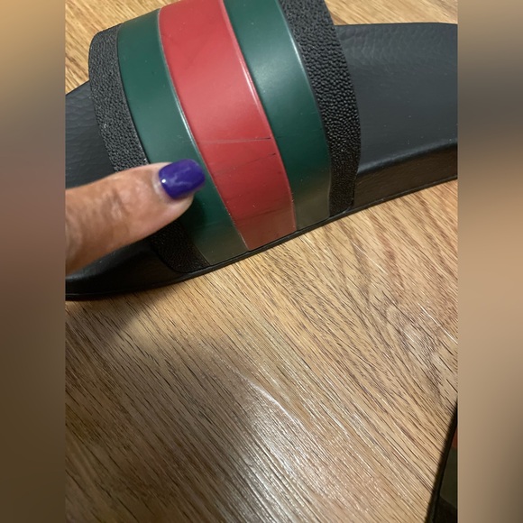 Mens Gucci Rubber Pool Slide Web Size 7 - Picture 6 of 8